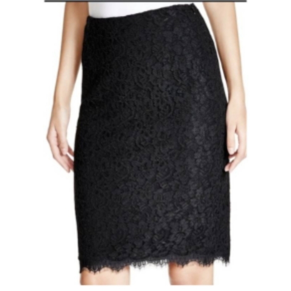 Pre-owned Diane Von Furstenberg Scotia Lace Skirt, Size 0, Black - Picture 3 of 11